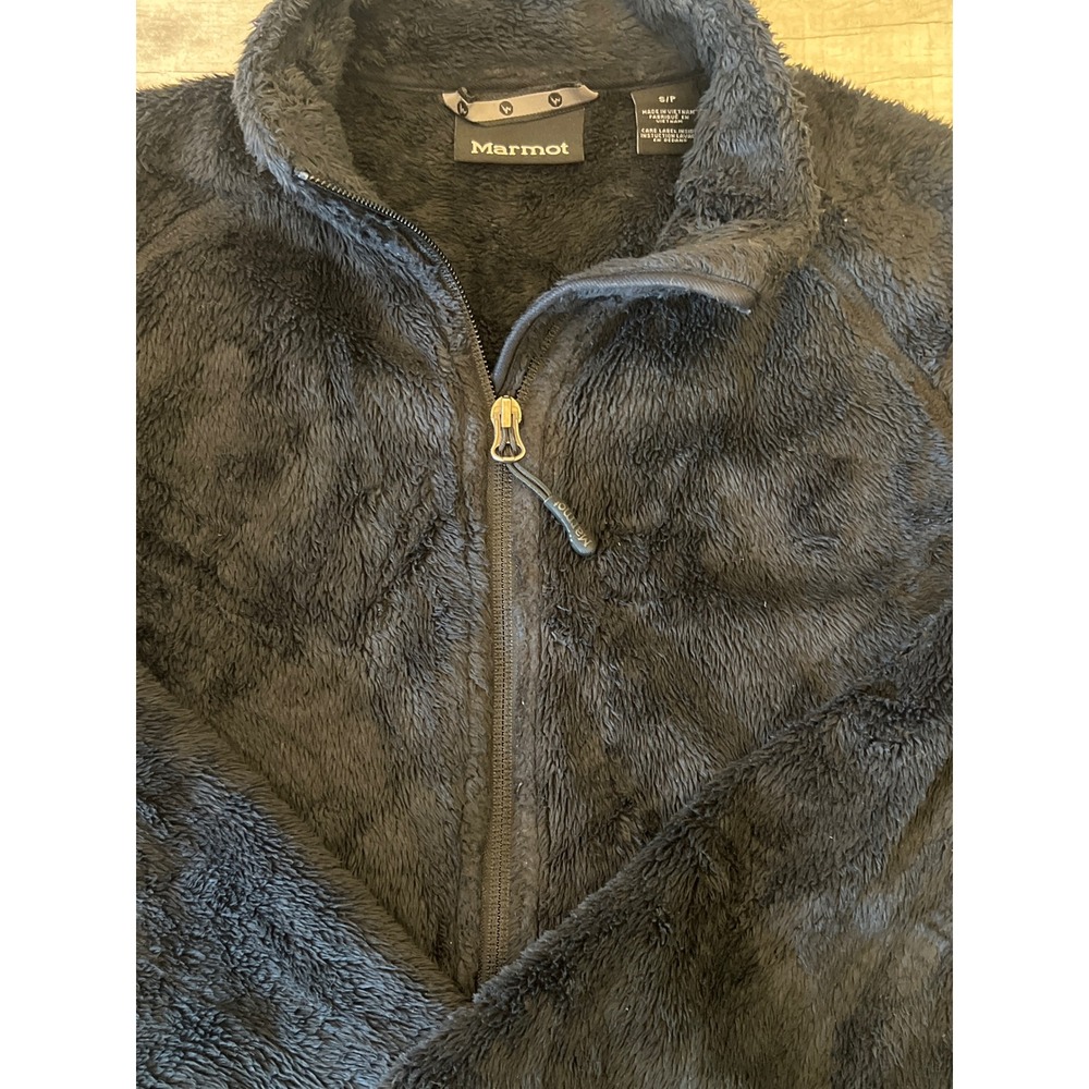 Marmot Womens Black‎ High Pile Fleece Full Zip Jacket Size S P Small